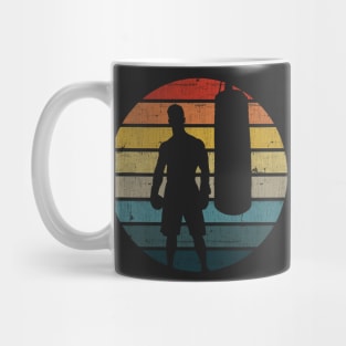 Boxing Silhouette On A Distressed Retro Sunset product Mug